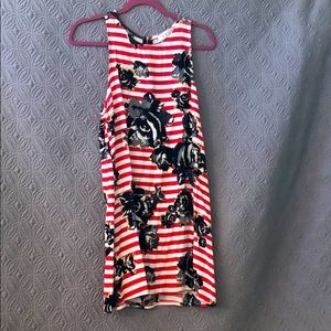 WAYF (Nordstrom) striped/rose dress w/ zip back